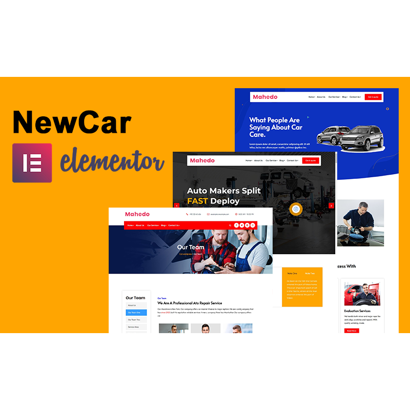 Newcar - Car wash and mechanic Elementor WordPress Theme
