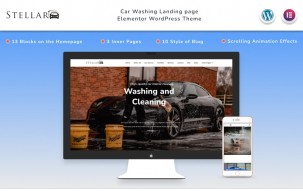 Stellar - Car Washing Landing page with Blog Wordpress Theme