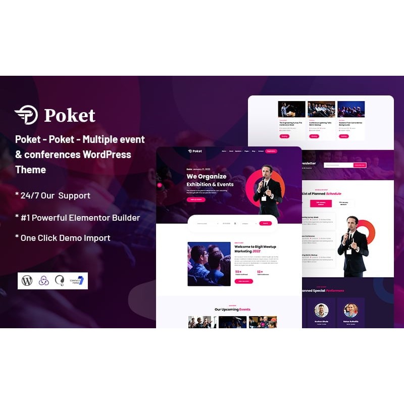 Poket - Multiple Event & Conferences Responsive WordPress theme