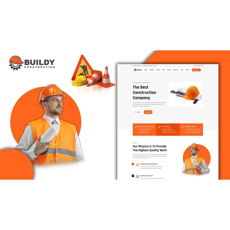 Tomaar Buildy Multipurpose Construction Landing Page WordPress Theme