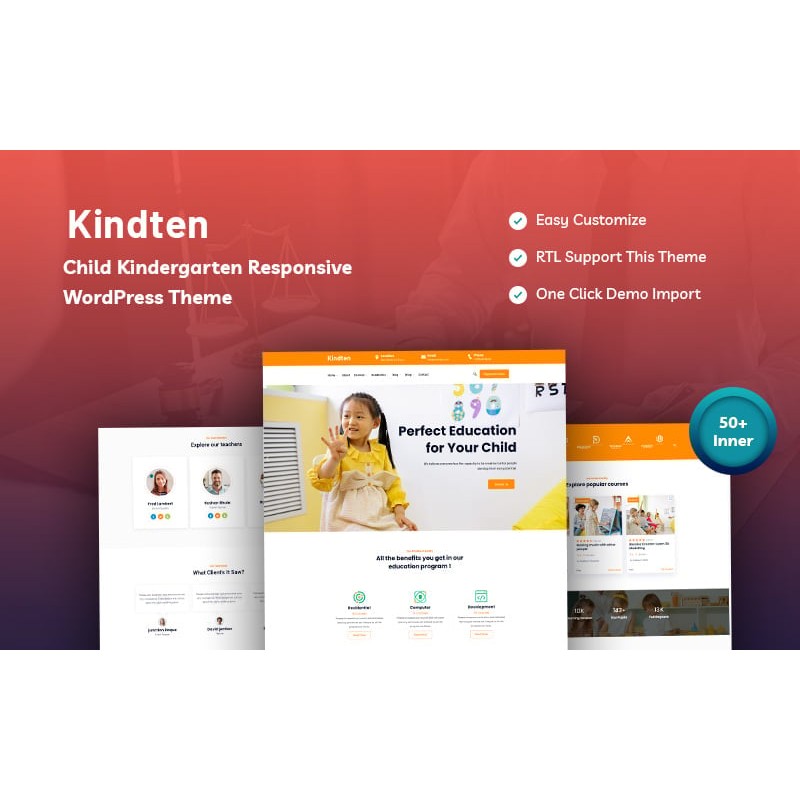 Kindten - Child Kindergarten Responsive WordPress Theme