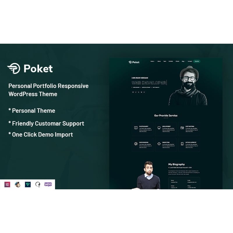Poket - Personal Portfolio Responsive WordPress Theme