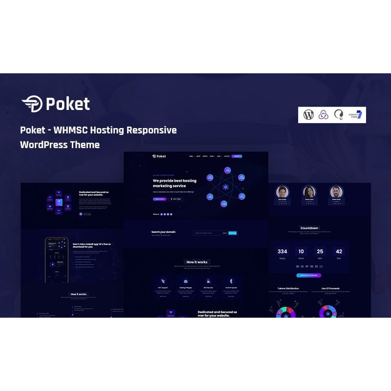 Poket - WHMSC Hosting Responsive WordPress Theme