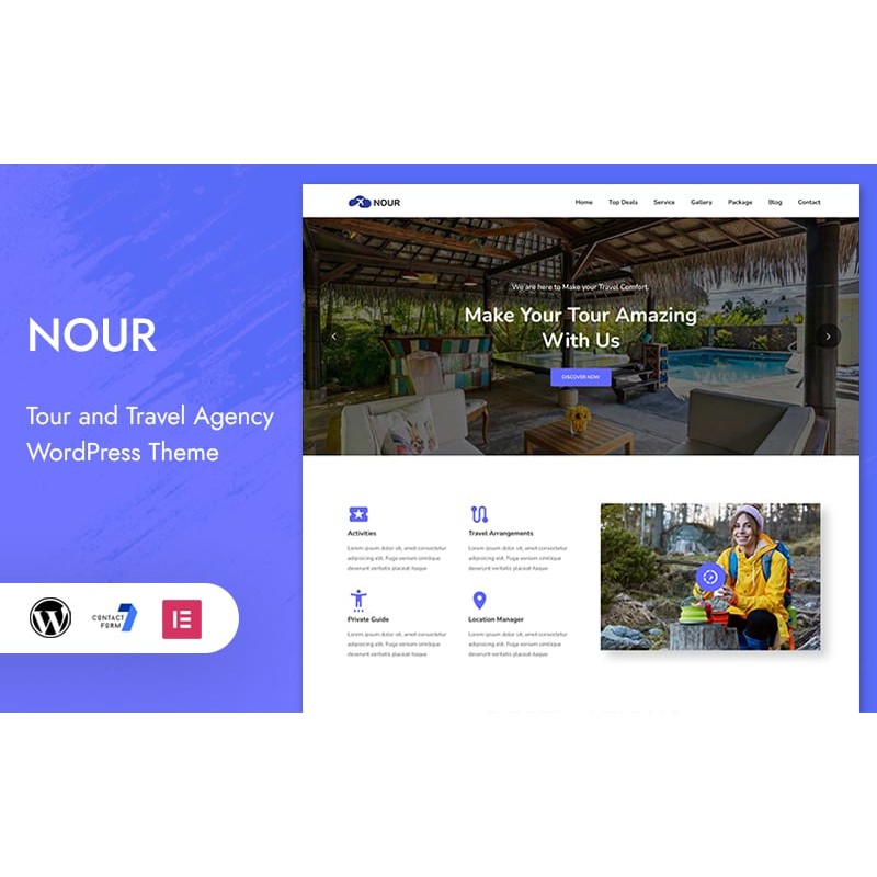 Nour - Tour and Travel Digital Agency WordPress Theme