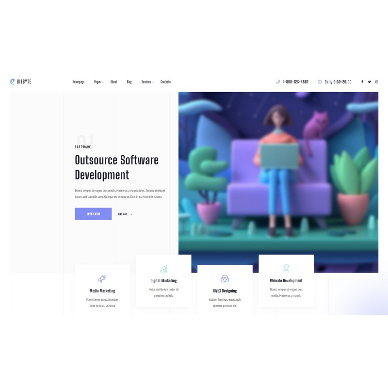 Bitbyte - Outsource Software Development Company WordPress Theme
