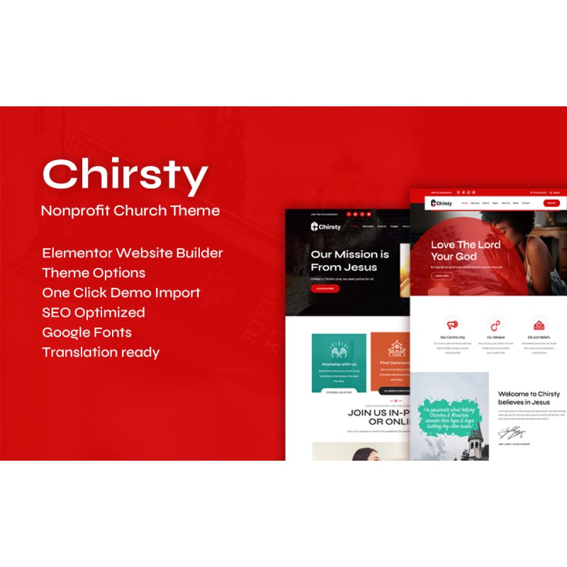 Chirsty - Multipurpose Nonprofit Church WordPress Theme