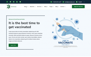 Covid Plus - Coronavirus, Hospital, Diagnostic, Clinic, Lab and Medical Store WordPress Theme
