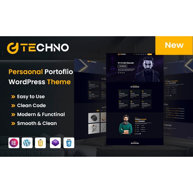 Techno Personal Portfolio WordPress Theme