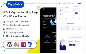 Cryptolux - ICO & Crypto Landing Page WordPress Theme