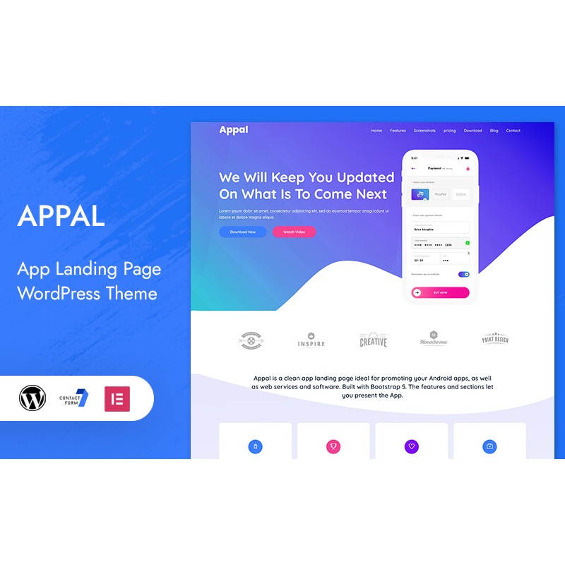 Appal - App Landing Page WordPress Theme