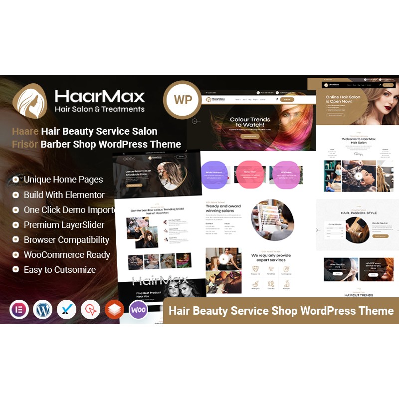 Haarmax - Hair Beauty Salon Hairdresser Barber Shop WordPress Theme