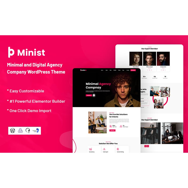 Minist - Minimal and Digital Agency Company WordPress Theme