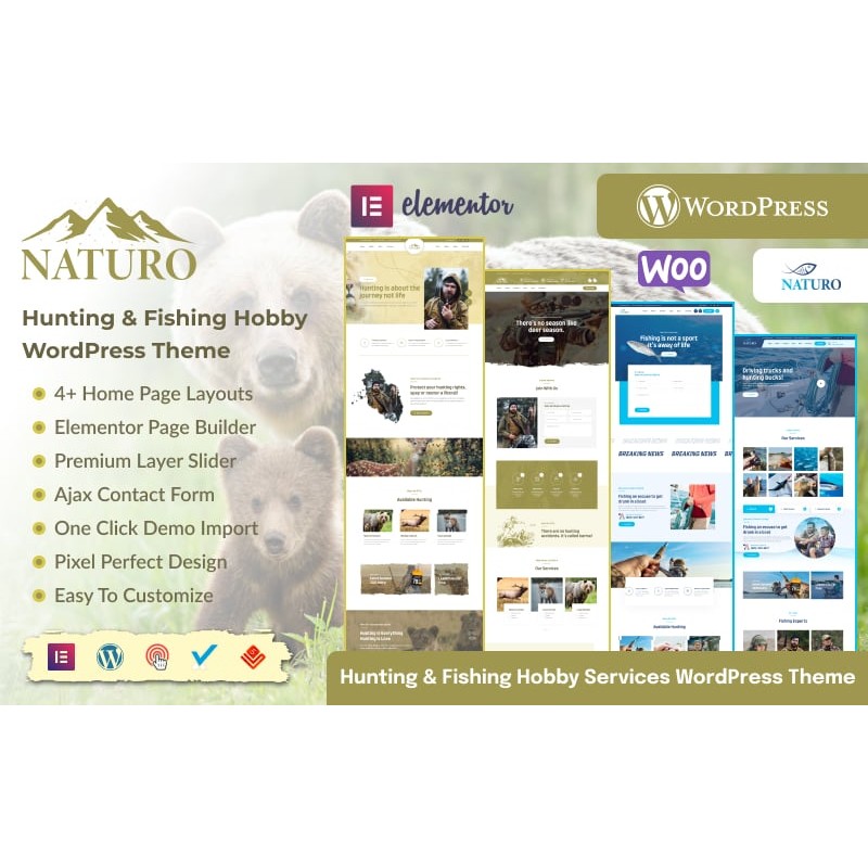 Naturo - Hunting Fishing Outdoor Hobbies Shop WordPress Theme