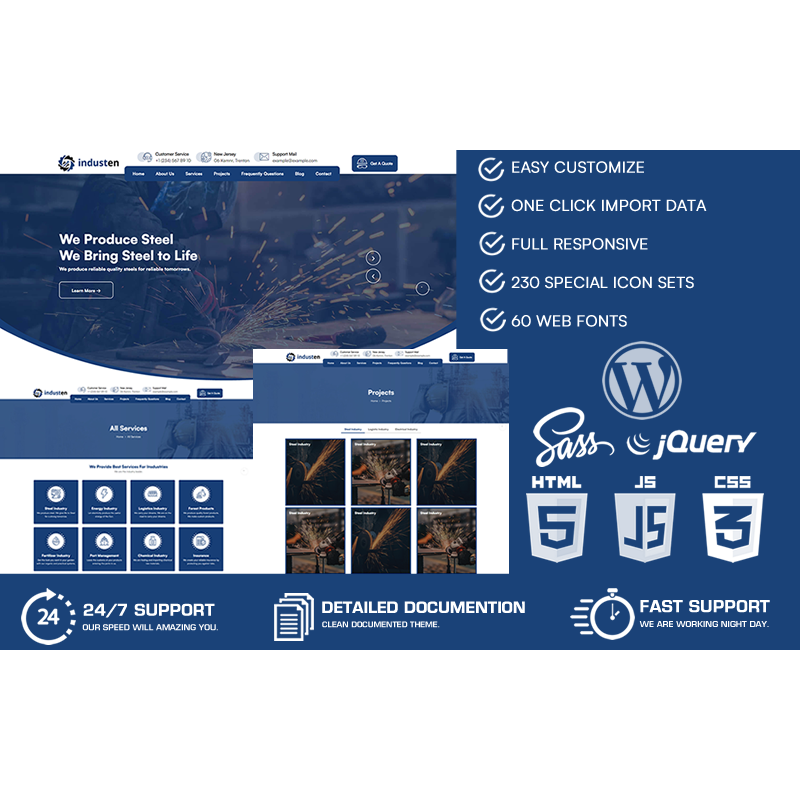 Industen - Industrial Company & Business Service WordPress Theme