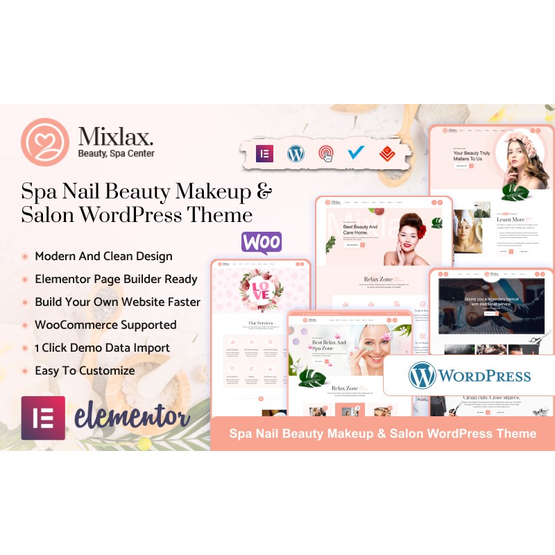 Mixlax - Beauty Spa Wellness Salon Makeup Shop WordPress Theme