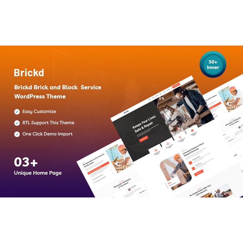 Brickd - Brick, Wood and Block Service WordPress Theme