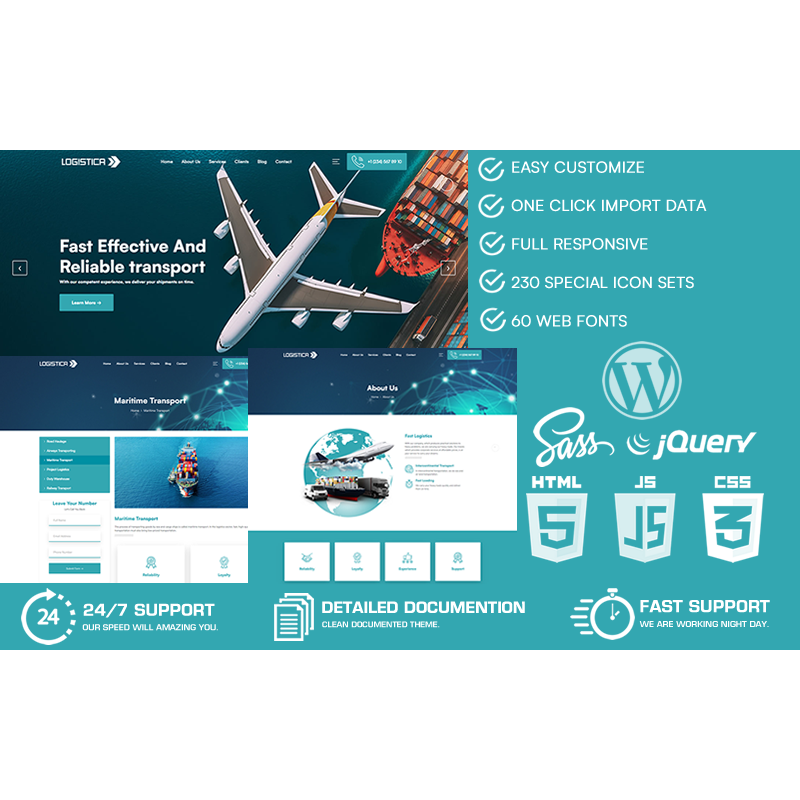 Logistica - Logistic & Transportation Service WordPress Theme