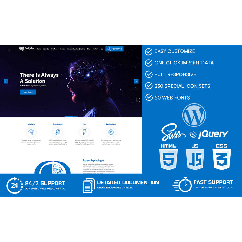Braincho - Psychologist, Therapy & Psychological Counseling WordPress Theme