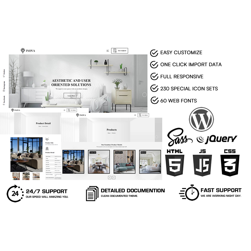 Inova - Interior & Furniture Manufacturing WordPress Theme