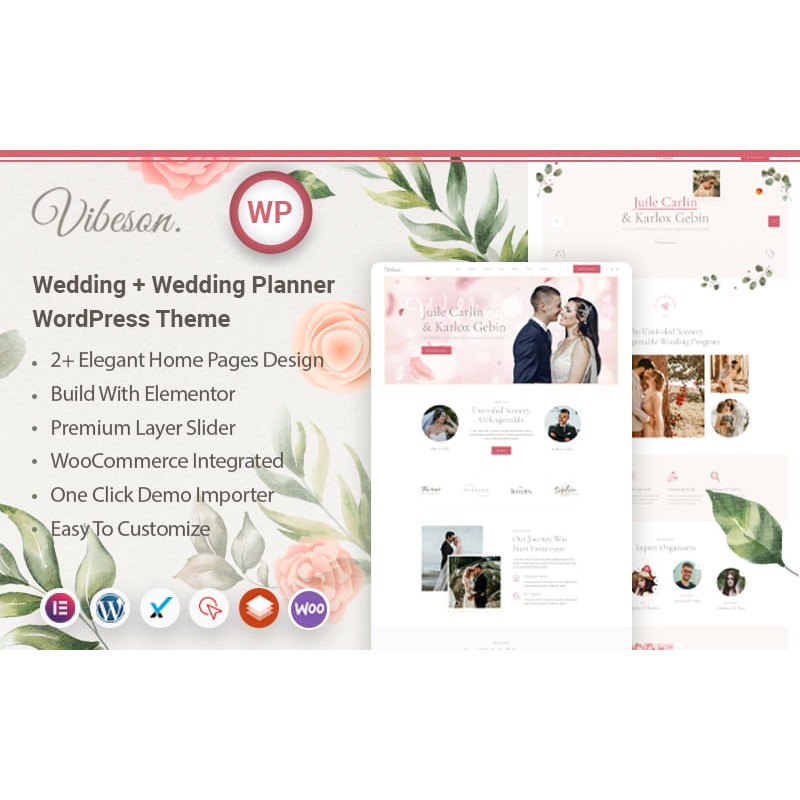Vibeson - Elegant Wedding Love Event Planner Photography Wordpress Theme