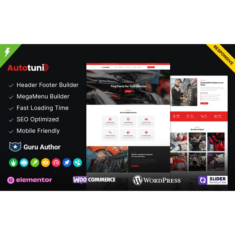 Autotuni - Auto Mechanic and Car Repair WordPress Theme