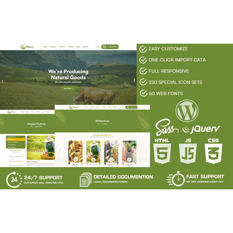 Natura - Agricultural Farm WordPress Theme
