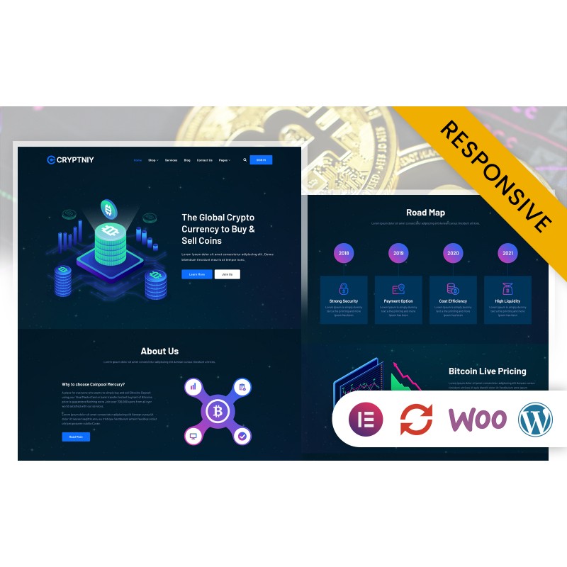 Cryptniy - Cryptocurrency Elementor WordPress Theme