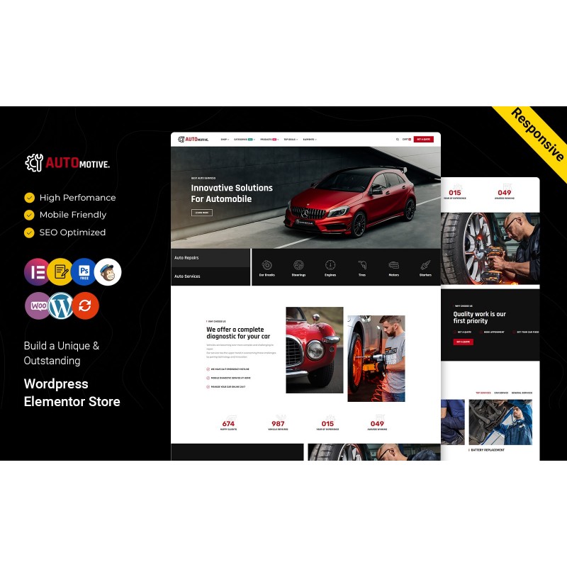 Automotive - Auto Mechanic and Car Repair WordPress Elementor Theme