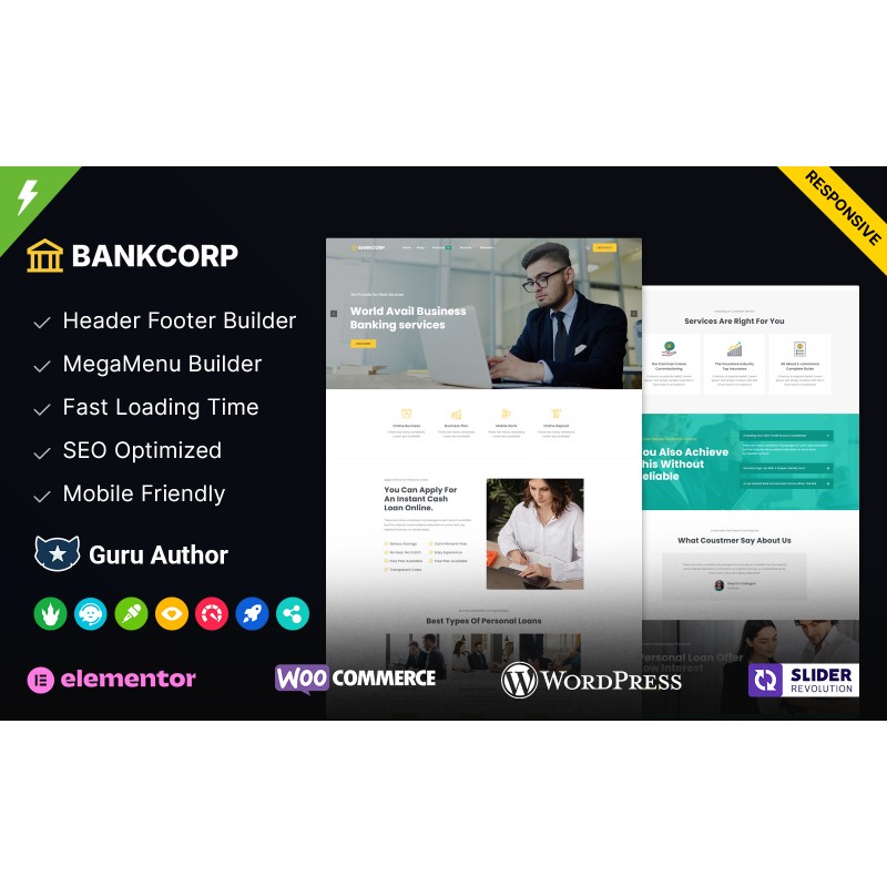 BankCorp - Banking, Loan Business and Finance WordPress Theme