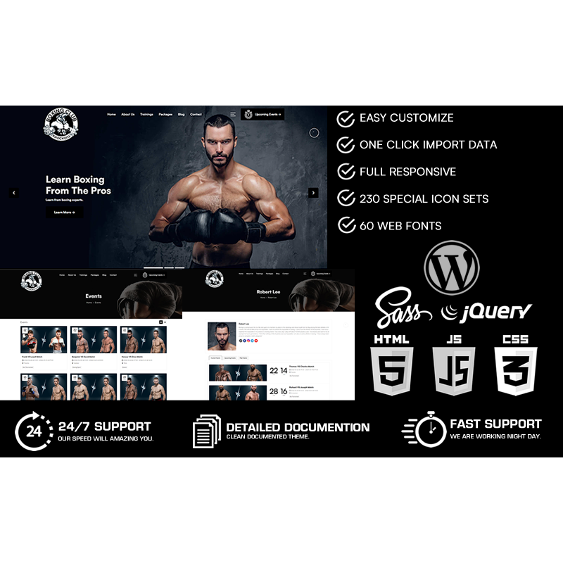 Knockout - Boxing Club WordPress Theme