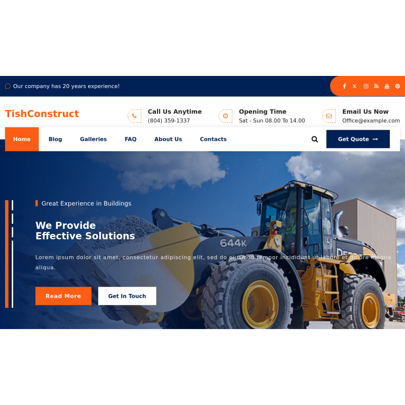 TishConstruct - Construction Company WordPress Theme