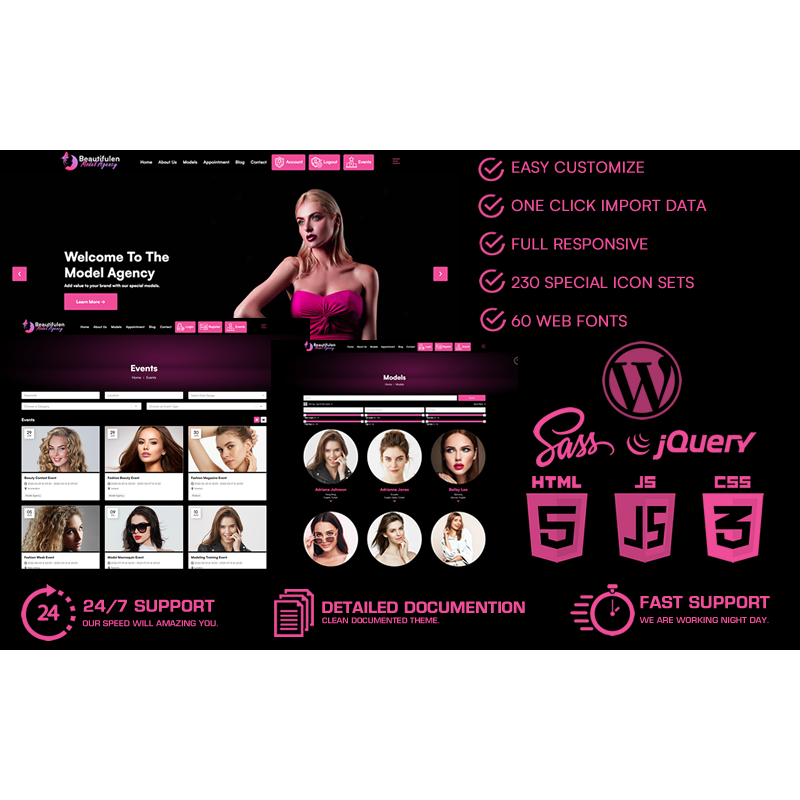 Beautifulen - Model Agency WordPress Theme
