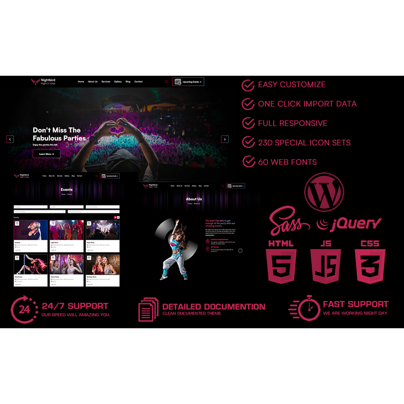 Nightbird - Night Club WordPress Theme