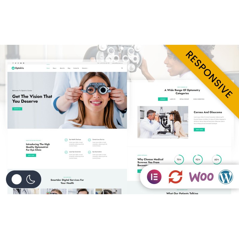 Optolris - Eye Care Optometrist Elementor WordPress Responsive Theme