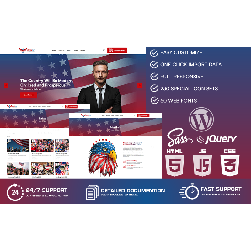 Minister - Political Candidate WordPress Theme