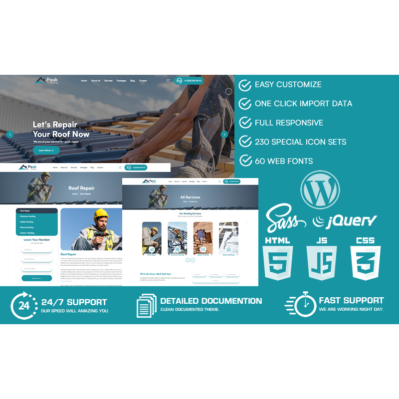 Peak - Roofing Company WordPress Theme