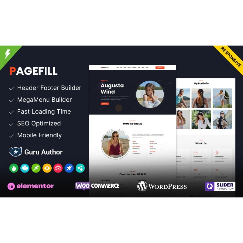 Pagefill - One Page Portfolio WordPress Theme