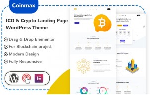 Coinmax - ICO & Crypto Landing Page Free WordPress Theme