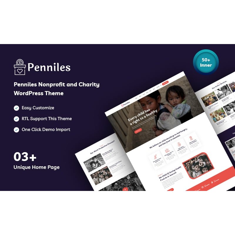Penniles - Nonprofit and Charity WordPress Theme