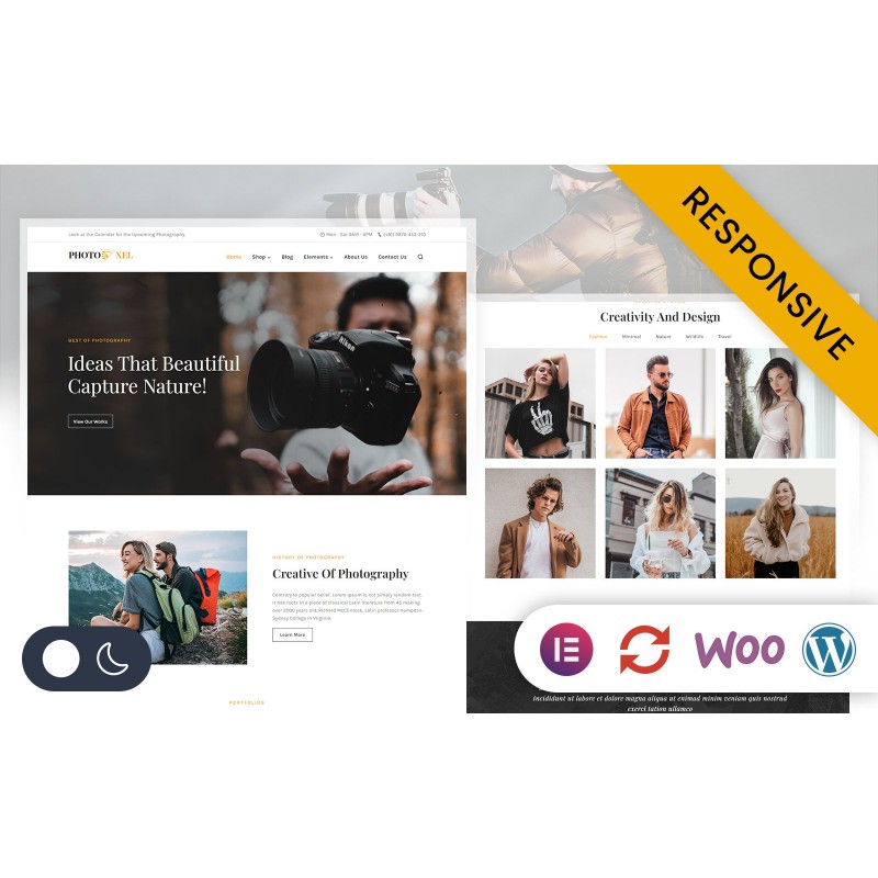 Photoxel - Photographer Personal Portfolio Elementor WordPress Responsive Theme