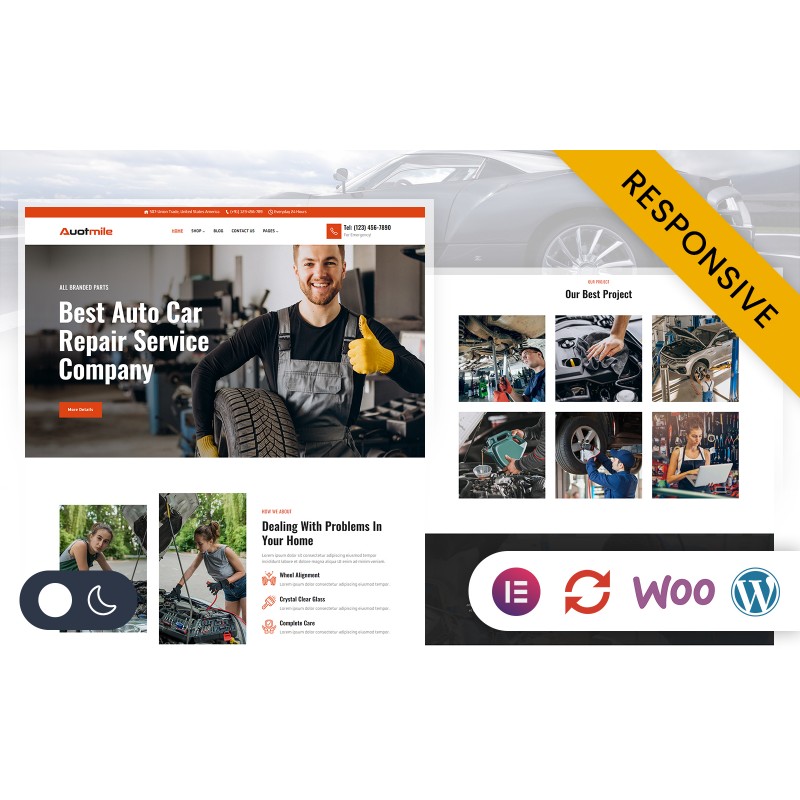Automile - Car Repair, Auto Services Elementor WordPress Responsive Theme