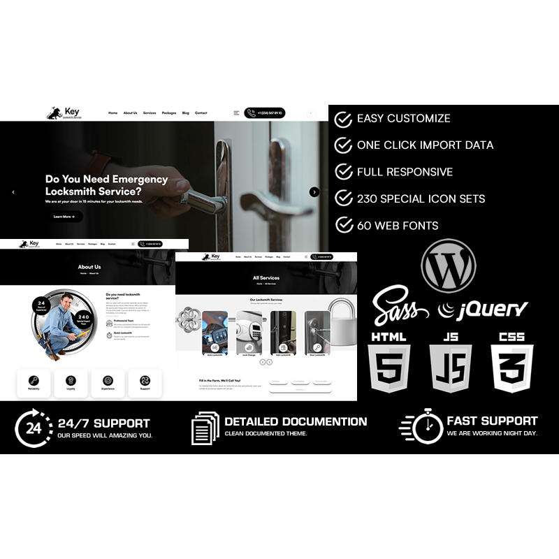 Key - Locksmith Service WordPress Theme