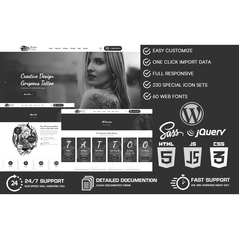 Artist - Tattoo Wordpress Theme