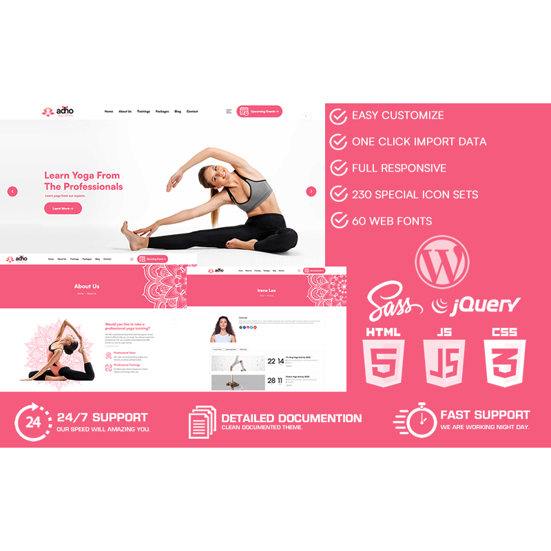 Adho - Yoga Studio WordPress Theme