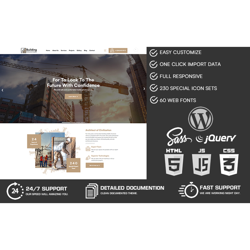 Buildering - Construction Company WordPress Theme