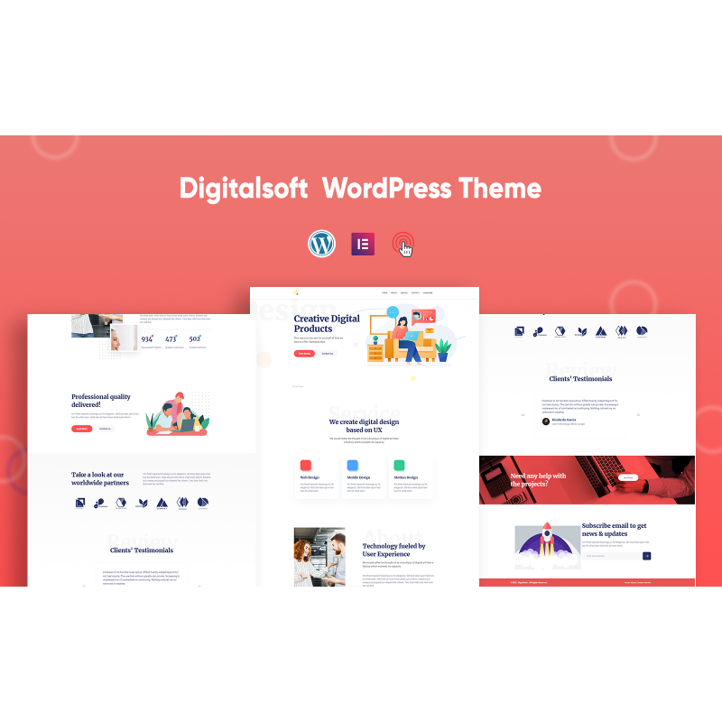 Digitalsoft - SaaS and Software Elementor WordPress Theme