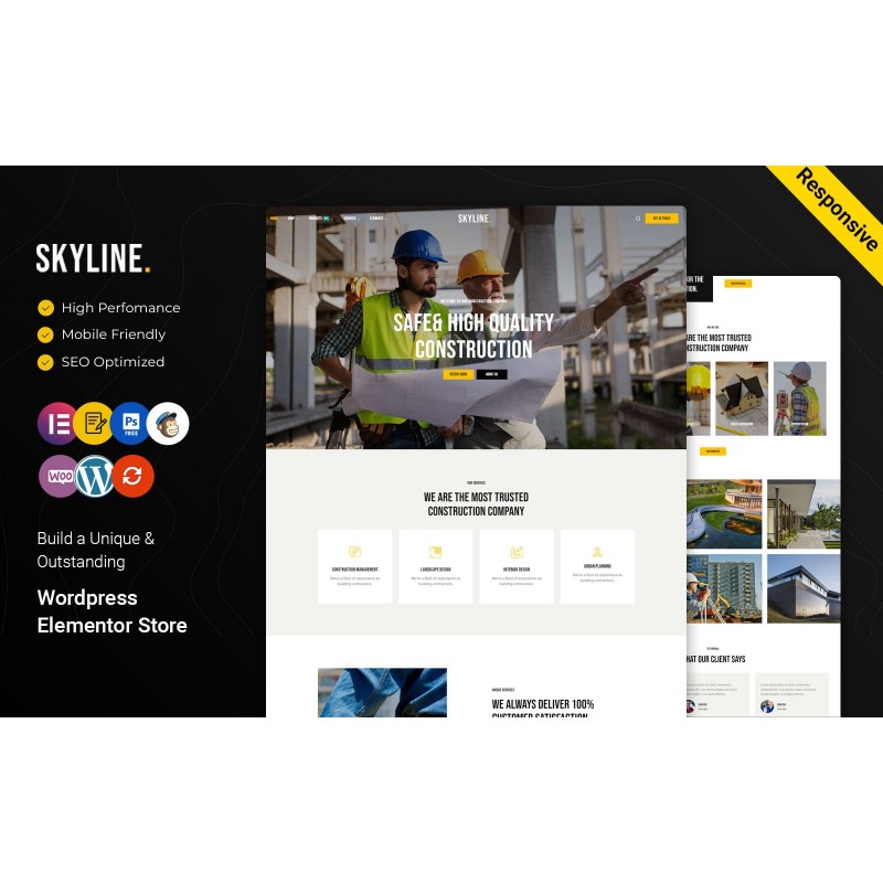 Skyline - Construction and Real Estate Multi-Purpose Business Elementor WordPress theme