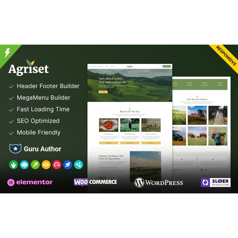 Agriset - Organic Farm and Agriculture WordPress Theme