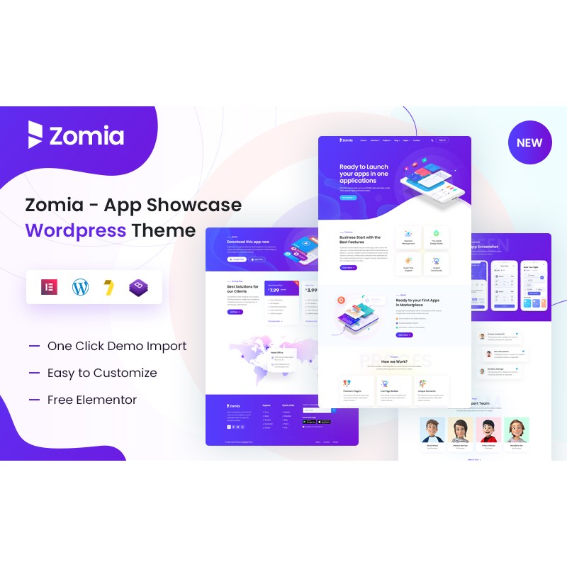 Zomia - App Showcase Elementor WordPress Theme