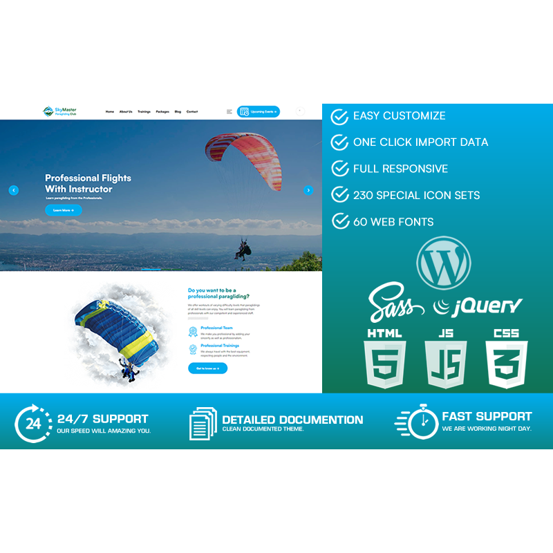 Skymaster - Paragliding WordPress Theme